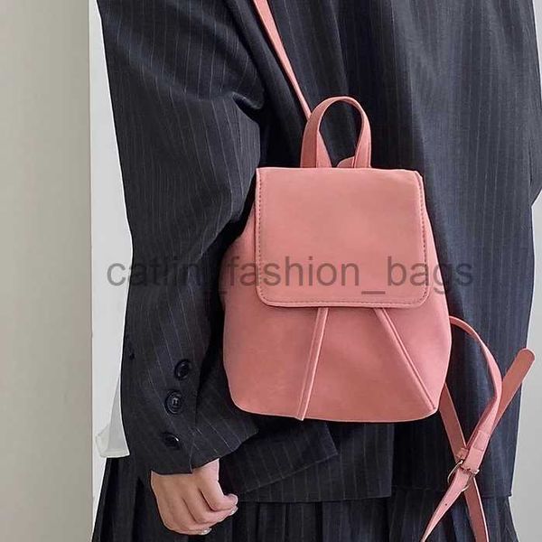 Mochila Simple camurça de camurça feminina Design de mochila feminina Knapsack Solid Color Soul Bag Handbag Walletcatlin_fashion_bags