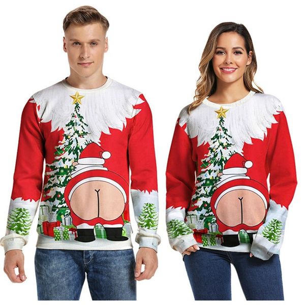 Erkek kazakları unisex noel sweater 3d baskı komik kazak kazak jumperlar xmas için üstler erkekler kadınlar Tatil Partisi kapüşonlu sweatshirt