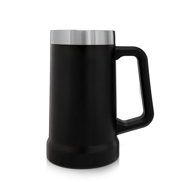 Bouteille pour tasse de bière avec poignée, isolée sous vide, tasse en acier inoxydable, voyage en plein air, flacons à Double paroi, verres