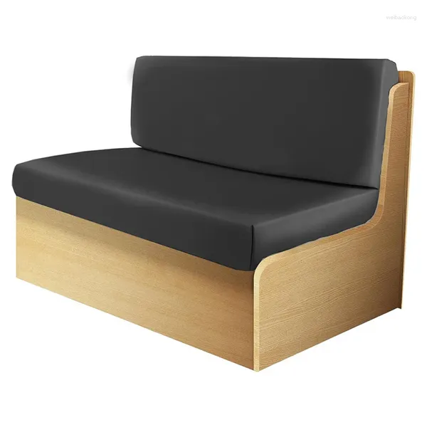 Чехлы на стулья из искусственной кожи, эластичный чехол для обеденного стола, сплошной цвет, водонепроницаемая скамейка, разделенный диван, негрязное сиденье