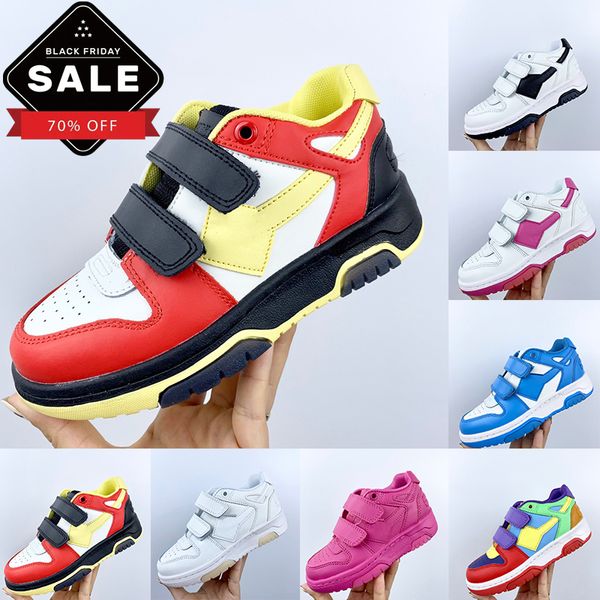 Scarpe da corsa per bambini Scarpe da ginnastica per bambini fuori ufficio Nero Bianco Rosso Rosa Pelle piatta Ragazzi Bambini Scarpe da ginnastica firmate per sport all'aria aperta