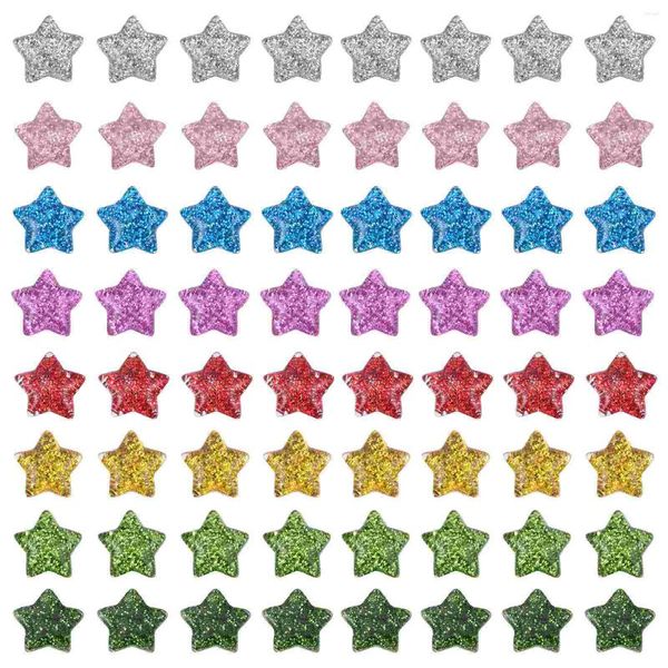 Garrafas de armazenamento 60 Pcs Botão Glitter Resina Estrelas Strass Trim Flat Back Beads Jóias de Cinco Pontas