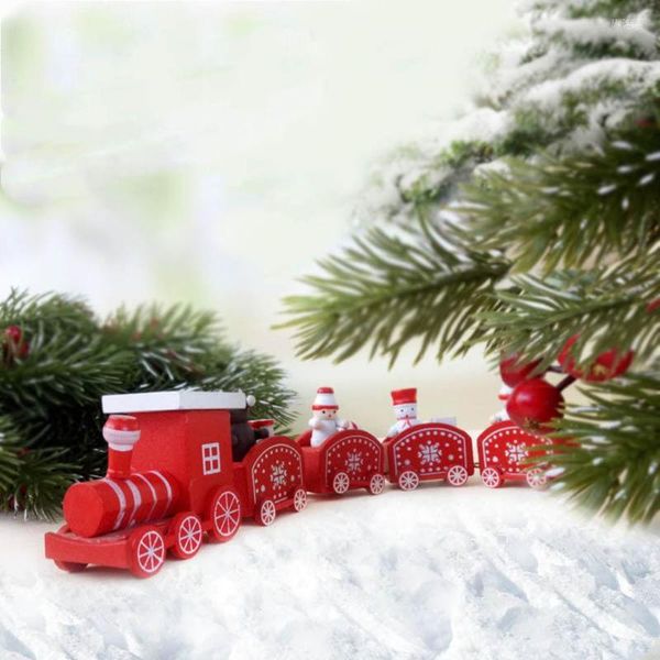 Decorações de natal presentes brinquedos pintados noel trem mesa crianças nós de natal ornamentos feliz feliz papai noel ano casa