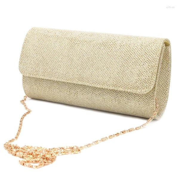 Sacos escolares senhoras bolsa de casamento luxo corrente crossbody brilhante envelope saco feminino ouro prata festa noite embreagem e bolsa feminina