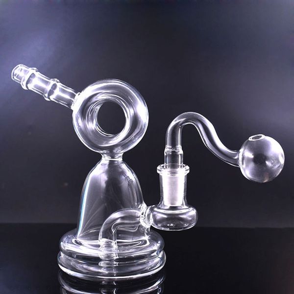 14mm Joint Heady Glass Oil Burner Bong Fab Egg Beaker Hookah Glass Bong Dab Rig Recycler Water Bongs Smoke Pipe com 14mm Male Glass Oil Burner Pipe