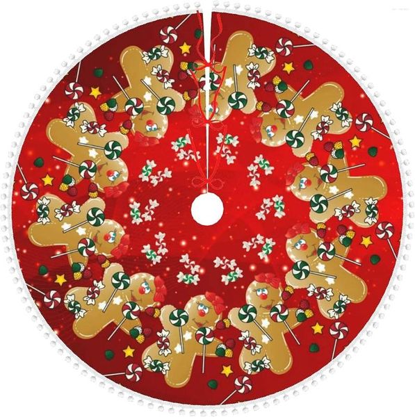 Рождественские украшения Юбка-елка Пряники Сладкие конфеты Плюшевый рождественский коврик Санта-Коврик Праздничная вечеринка для дома