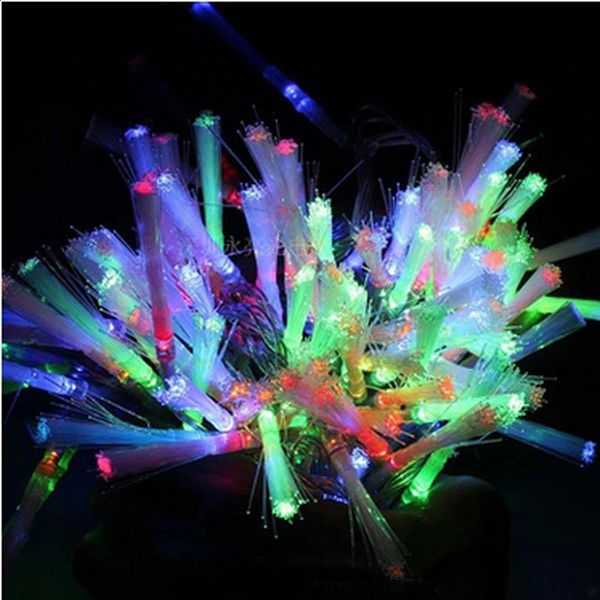 Decorações de Natal AC 220V LED String Lights 10M 100 Leds Dandelion Optic Fiber Fairy Light Wedding Party Decoração Luzes RGB Cor 231030