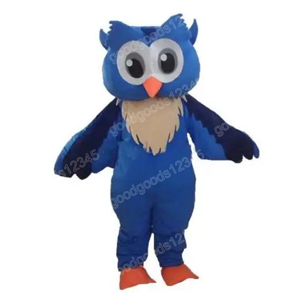 Costumi della mascotte del gufo blu di Natale Vestito da festa operato da Halloween Formato adulto Personaggio dei cartoni animati Carnevale Natale Pubblicità Festa di compleanno Vestito da esterno