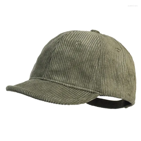 Ball Caps Kurze Krempe Einstellbare Cord Sonnenschutz Männer Baseball Kappe Frühling Herbst Koreanische Version Soft Top Snapback Papa Hut