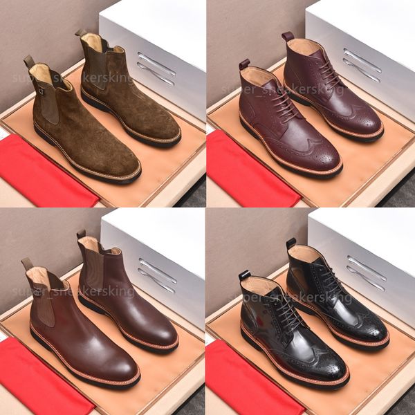 Men Chelsea Boots With Logo Martin Boots Designer Top Quality dermis Outdoor Thick Bottom Ankle Boots Platform Shoes size 38-44