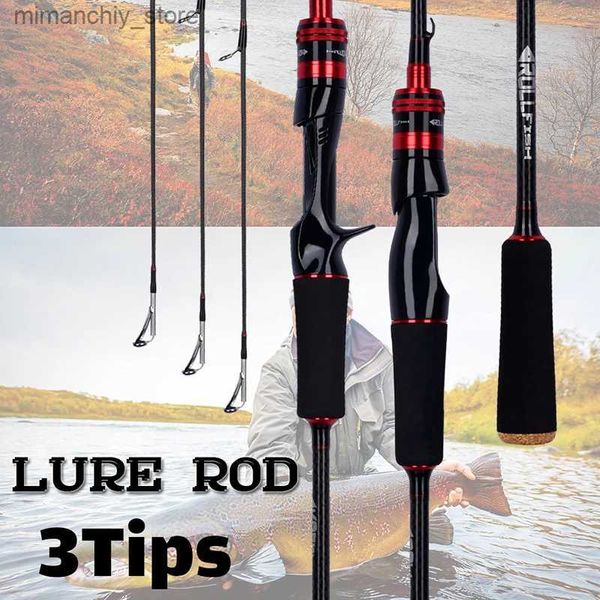 Canne da pesca per barche 2 sezioni 30T Canna da pesca con esca per spinning in carbonio 1,68/1,8/2,1 m 1/2/3 punte Potenza L/M/MH Peso esca 4-35 Bass PoLe Q231031