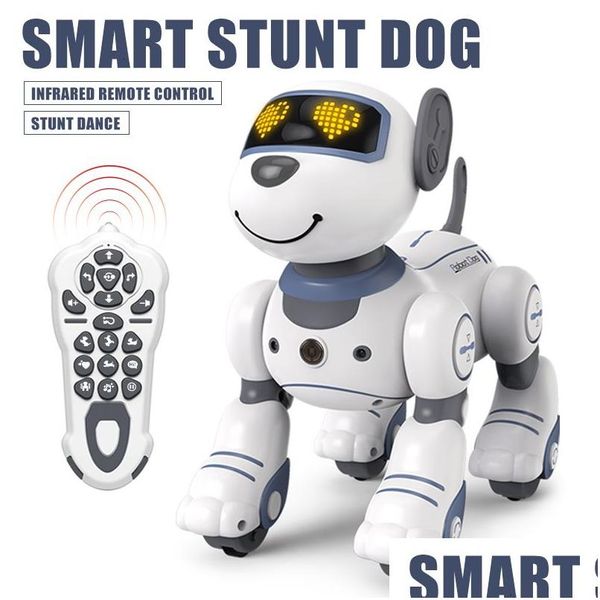 Animali elettrici/Rc RC elettrico Robot divertente Cane elettronico Acrobazia Comando vocale Programmabile Touch Sense Canzone musicale per bambini Giocattoli Dhgan