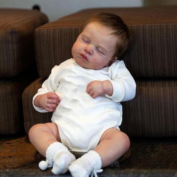 Bebekler 50 cm 3dpaint görünür damarlarla yumuşak silikon yeniden doğmuş bebek oyuncak gerçek 20 inç uyuyan çocuk boneca sanat bebe 231031