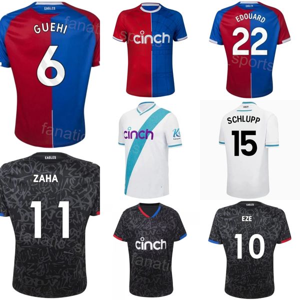 Mens 28 DOUCOURE Jersey de futebol 2 WARD 9 AYEW 15 SCHLUPP 6 GUEHI 22 EDUARD 16 ANDERSEN 11 ZAHA 6 GUEHI 10 EZE 3 MITCHELL Camisa de futebol Kits Team Club 23-24 ShuiJingGong