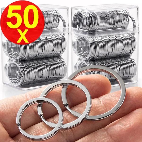 Chaveiros Aço Prata Banhado Metal Chaveiro Anel Split Keyfob Chave Titular Anéis Mulheres Homens DIY Acessórios Atacado