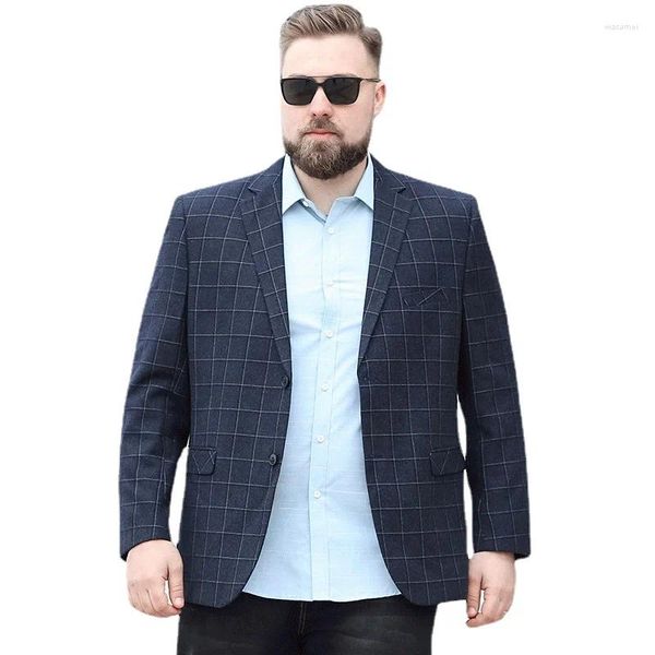 Ternos masculinos chegada moda suepr grande oversized xadrez terno casaco solto casual blazers outono e inverno plus size XL-7XL 8xl 9xl