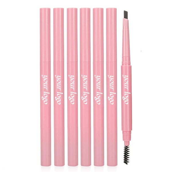 Realçadores de sobrancelha personalizados Maquiagem Natural Dupla Cabeça Super Fina Lápis de Sobrancelha À Prova D 'Água Duradouro Olhos Preto Marrom Make Rotatable Up DIY Pen 231031