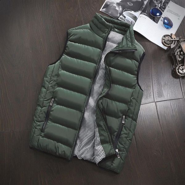 Colete masculino novo elegante outono inverno quente sem mangas jaqueta do exército colete masculino moda casual casacos à prova de vento jaquetas272s