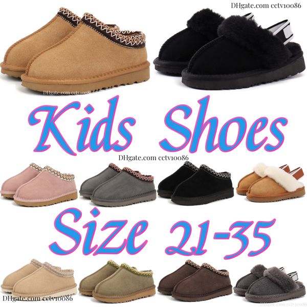 Çocuklar Ugglie Terlik Klasik Platform Slaytlar Tasman Australie Toddler Botlar Çocuk Kış Sıcak tıkanma Wgg Fluffy Kürk Çocuk Ayakkabı Kız Erkek Kızlar Terlik Boyutu Eur 21-35