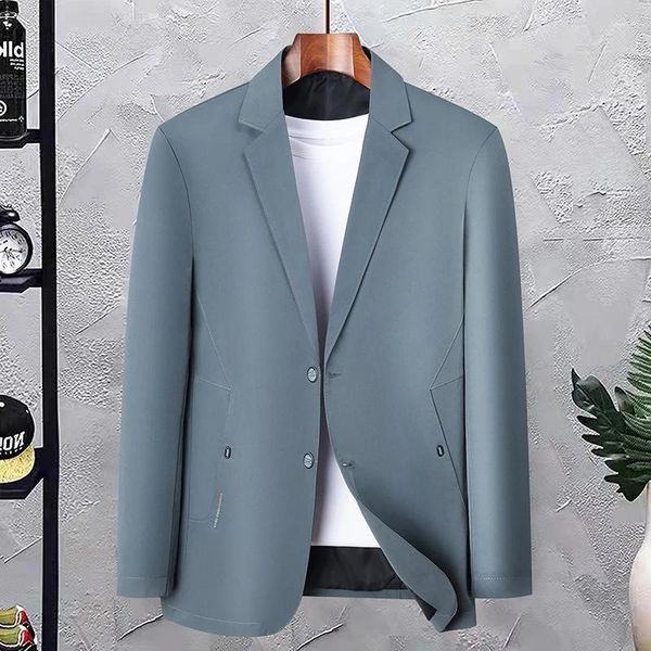 Мужские костюмы 2023, высококачественная модная джентльменская трендовая красивая тонкая весенне-осенняя одежда для отдыха, бесследное одно западное пальто