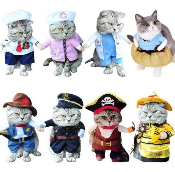 Vestiti divertenti per gatti Vestiti da pirata per costumi da gatto Abbigliamento Corsaro Vestiti di Halloween Vestirsi Costume da festa per gatti Suit4249685