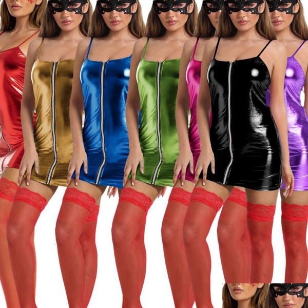 Sexy pijamas 896 calças de couro patente boate uniforme diversão terno lingerie pijamas hni1 entrega gota vestuário roupa interior dhyxo