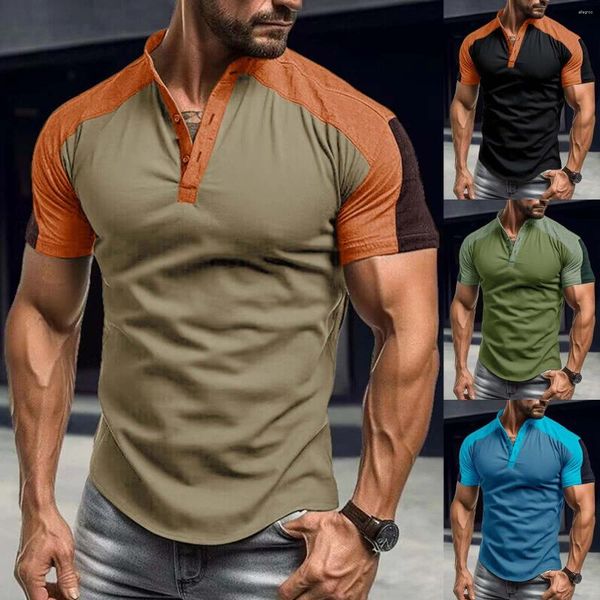 Camisetas masculinas para homens pacote não encolhendo moda primavera e verão casual curto masculino alto manga longa