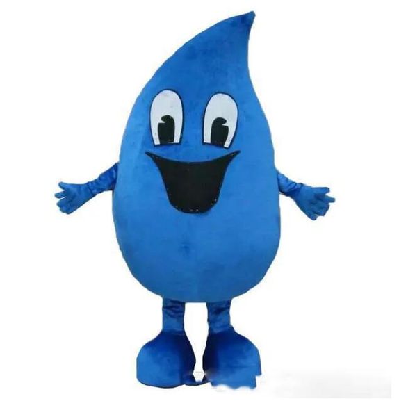 2024 costumi blu adulti caldi della mascotte della goccia d'acqua di alta qualità costumi del fumetto del vestito operato Trasporto libero