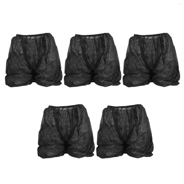 Cuecas 5 pcs descartáveis boxers homens briefs viagem não-tecido tecido preto homem algodão maternidade shorts