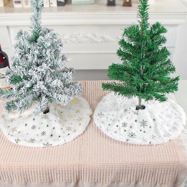 Decorações de Natal Floco de Neve Mini Saia de Árvore 2023 Base de Mesa Decoração Estrela Fofa