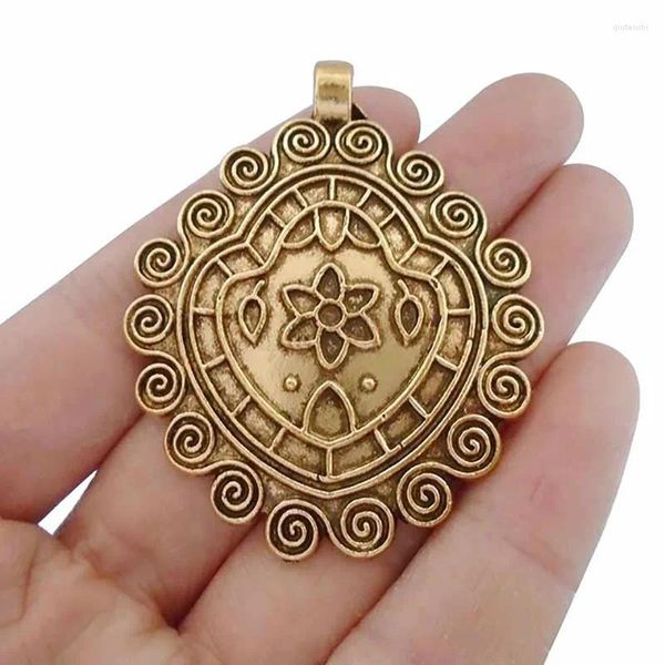 Kolye Kolyeler 4 X Antik Altın Renk Boho Bohemia Büyük Oval Spiral Swirl Charms DIY Mücevher Yapma Aksesuarları Bulma