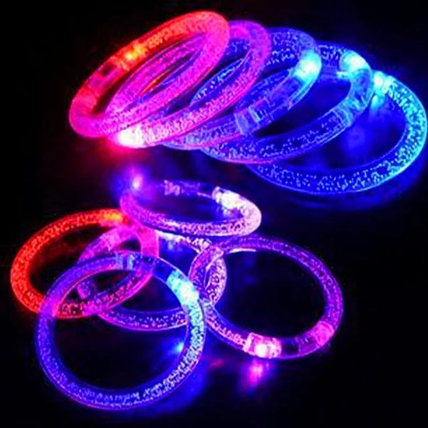 Jelly brilho festa led piscando pulseira luzes operadas para bar dança festa presentes do miúdo brinquedos festival acessórios brilho no escuro 231030