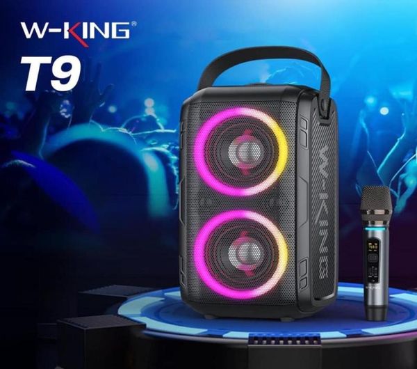 WKING T9 Karaokê Bluetooth Alto-falante para festa 80W100W Alto-falante de picoAlto-falante sem fio TWS com BassUp TechMixed Color LED Lights4759068