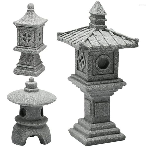 Bahçe Dekorasyonları Kum Masa Japon Kule Işık Dekorasyonu Açık Masa Pagoda Heykel Taş