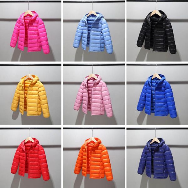 2023 bambini ragazzi ragazze cappotto invernale leggero giacca per bambini con cappuccio giacche in cotone solido bambino neonata vestiti del ragazzo ragazze Boutique 100-170