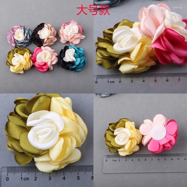 Fiori decorativi 20 pezzi/lotto tessuto chiffon Gardenia boutique fai da te fiore fiore per capelli senza clip accessori per fascia per ragazza