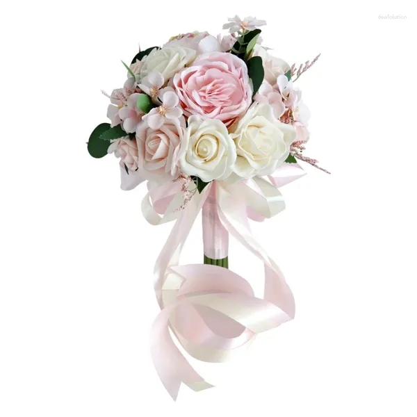 Декоративные цветы Свадебные букеты для невесты подружки невесты розовая искусственная розовая цветочная вечеринка