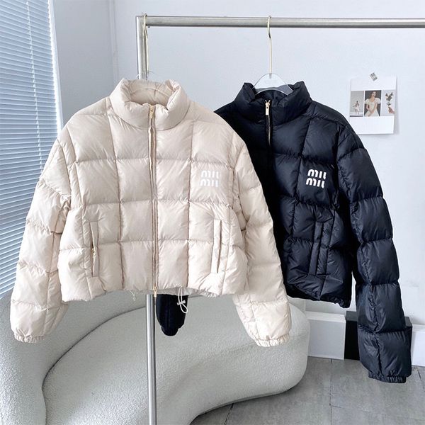 Jaquetas de inverno femininas designer casaco curto para mulheres casual outwear algodão quente 2 cores