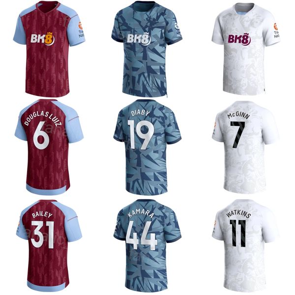 2023-24 Fußball 12 Lucas Digne Jersey Club 19 Moussa Diaby 11 Ollie Watkins 6 Douglas Luiz 1 Emiliano Martinez 14 Pau Torres Fußballtrikot-Kits Uniform ASiDunWeiLa