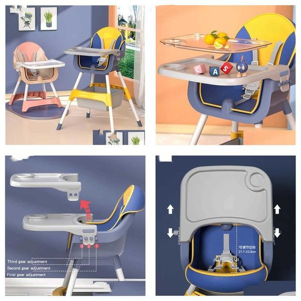 Yemek Sandalyeleri Koltuk Toptan Bebek Serisi Yüksek Kalite 3 1 Sandalye MTI-Fonksiyonel Katlanabilir Besleme Damlası Dağıtım Çocukları Annelik OTR03