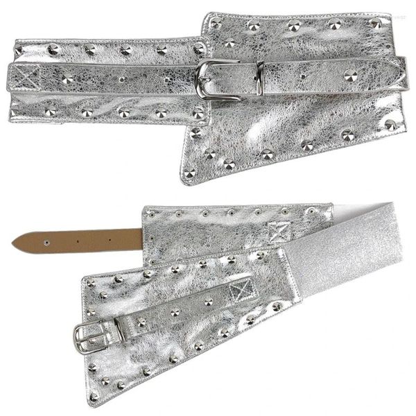 Ремни 652F поясной ремень с серебряной пряжкой для ковбойских пастушек с винтажной поясной цепью для девочек, широкая сексуальная оверсайз