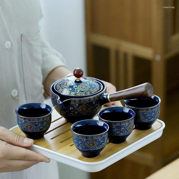 Set di stoviglie per il tè Tazza da viaggio Set da tè in ceramica Tazza Kungfu Borsa per teiera Strumento portatile per la produzione di stoviglie cinesi all'aperto