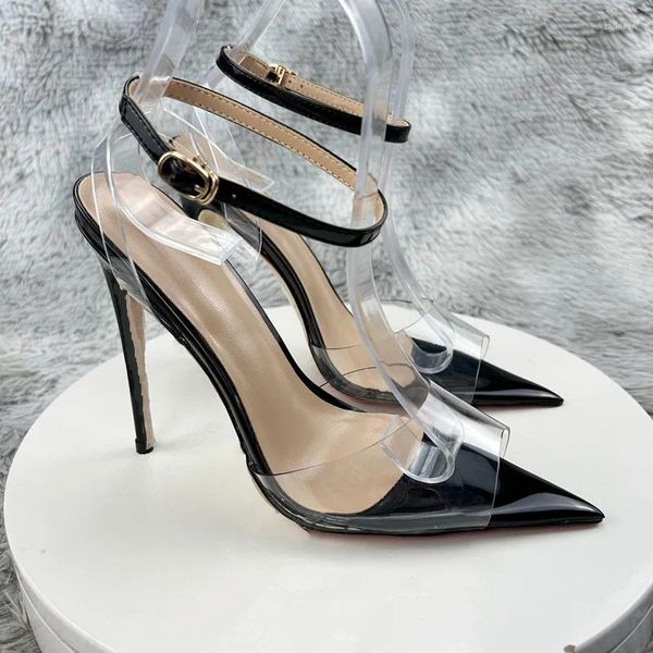 Сандалии NoEnName_Null Европейские и американские женские туфли на высоком каблуке «рыбий рот» Прозрачные туфли на шпильке из ПВХ Модные банкетные туфли с открытым носком