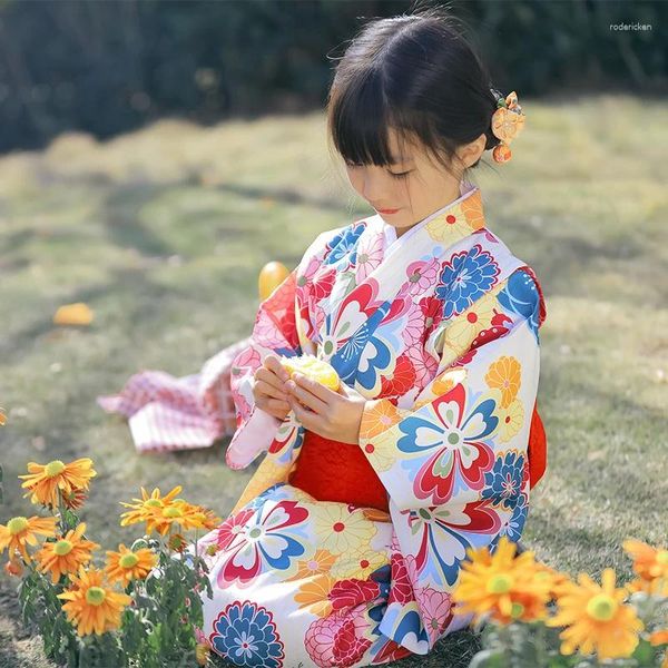 Roupas étnicas Japonesa Tradicional Crianças Kimono Formal Yukata Girl's Summer Dress Kid's Cosplay Costumes Pogal