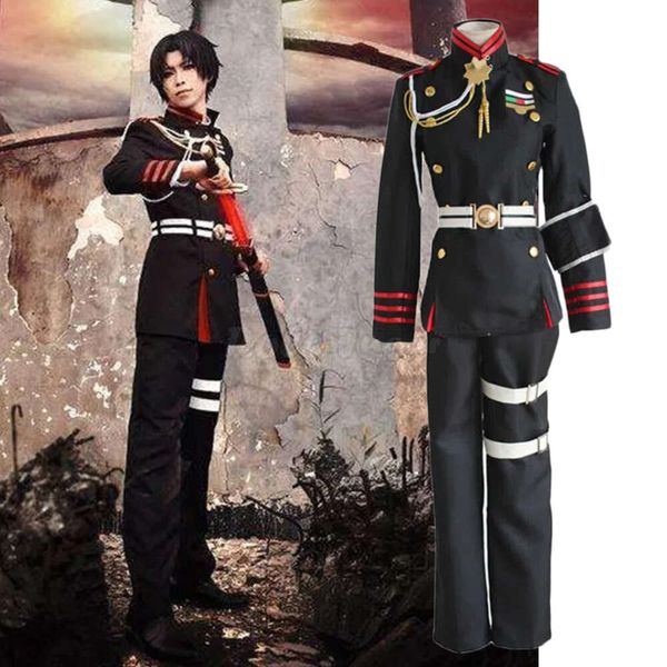 6 pçs japão anime serafim do fim cosplay guren ichinose uniformes militares conjuntos completos festa de halloween trajes desempenho masculino