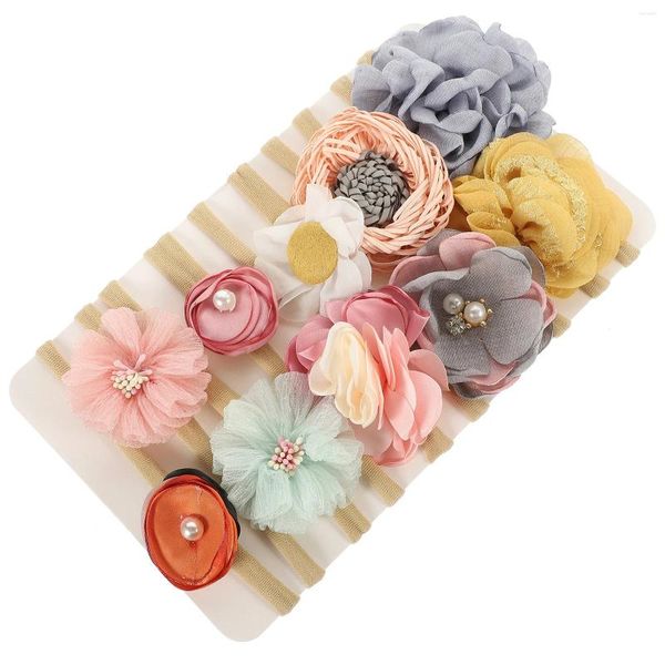 Bandanas 10 Pcs Criança Headband Fitas de Cabelo Floral Headbands Bebê Meninas Nascidas Acessórios de Flores Europeu Americano