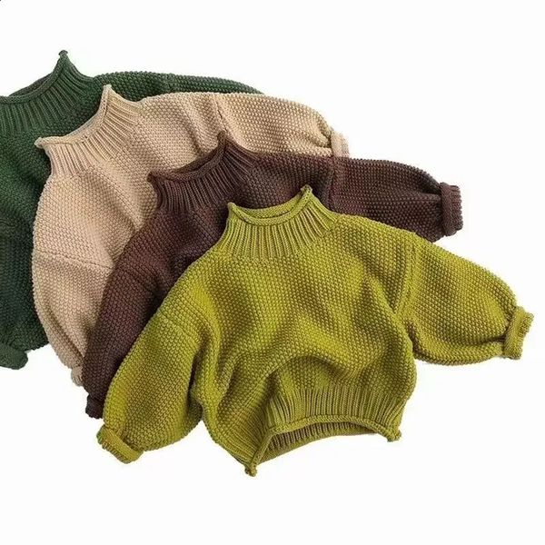 Pullover 2023 Herbst und Winter Korea kinder Pullover Jungen Mädchen Infant Ananas Gestrickte High Neck 231030