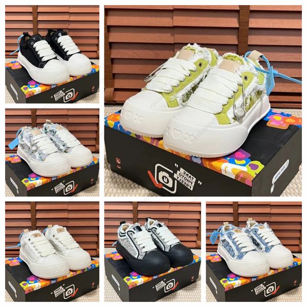 Designer-Freizeitschuhe SOAP OPERA Bubble-Schuhe Damenschuhe Luxus-Mode-Leder-Kamera-Stil-Turnschuhe Canvas-Schaum-Graffiti-Sohle Reise-Sneaker in Bonbonfarben