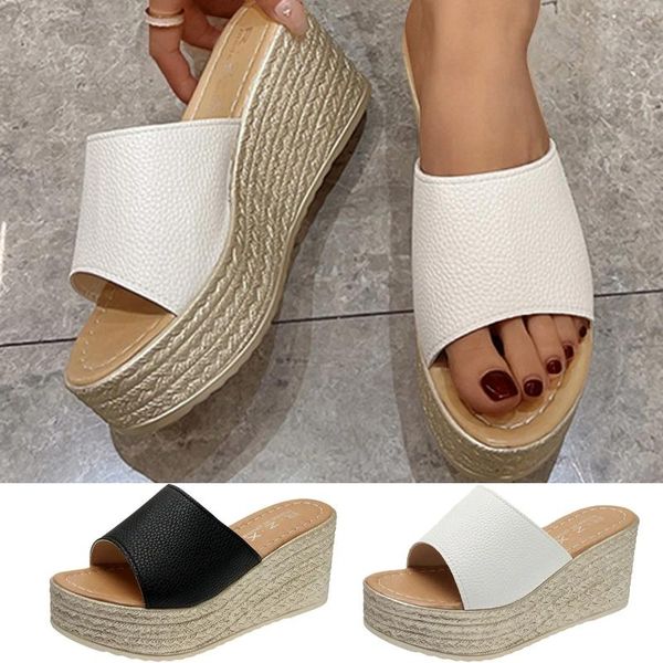 Sandálias sapatos moda cunhas lazer feminino casual sola grossa ao ar livre respirável verão feminino para mulher confortável