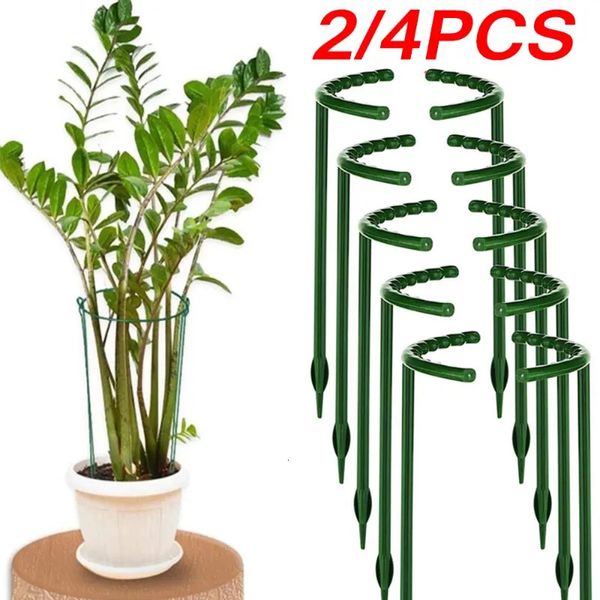 Otras herramientas de jardín 2 4PCS Soporte de planta de plástico Marco de pila Arreglo de invernadero Semicírculo Varilla fija Flor de interior Soporte de escalada 231031